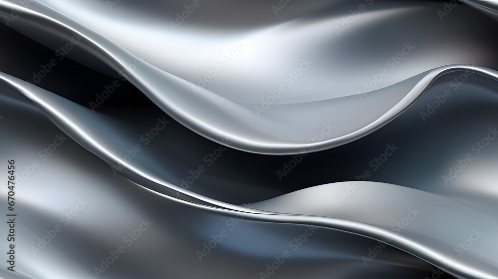 Obraz premium Seamless wavy platinum texture with cool reflections