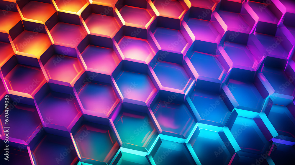 honeycomb pattern with neon lights honeycomb pattern with neon lights
