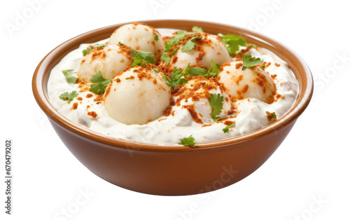 Making Dahi Bhalle at Home on Transparent background photo