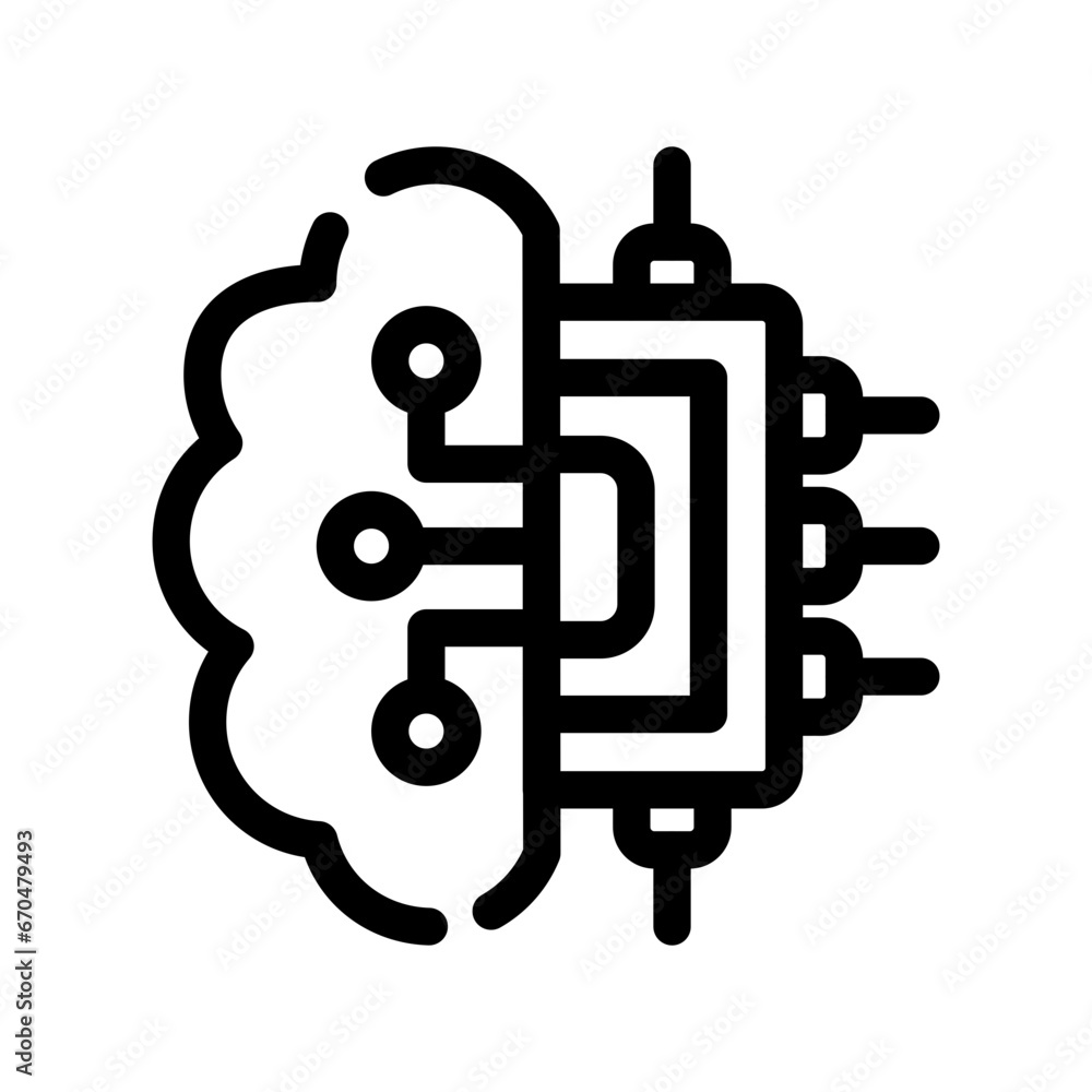 Brain Circuit Icon Brain Circuit Icon