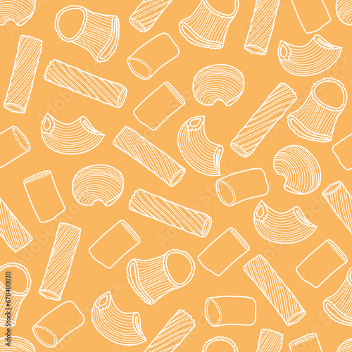 Italian Pasta seamless pattern. Vector illustration