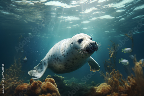 underwater animals, animal, water world, underwater fish, shark, turtles, underwater world © MrJeans