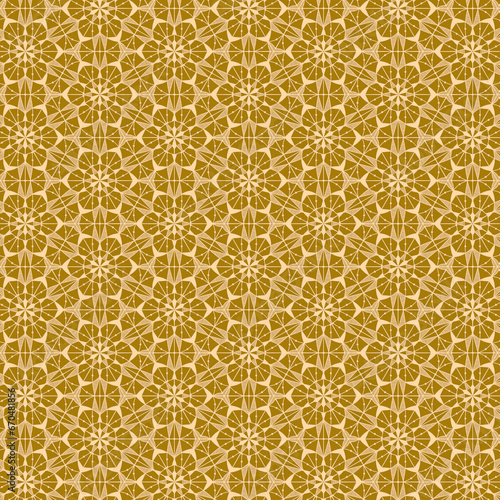 Abstract geometric linear lace-like fabric pattern in warm autumn natural colors