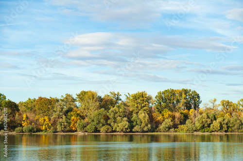 autumn landscape on the river