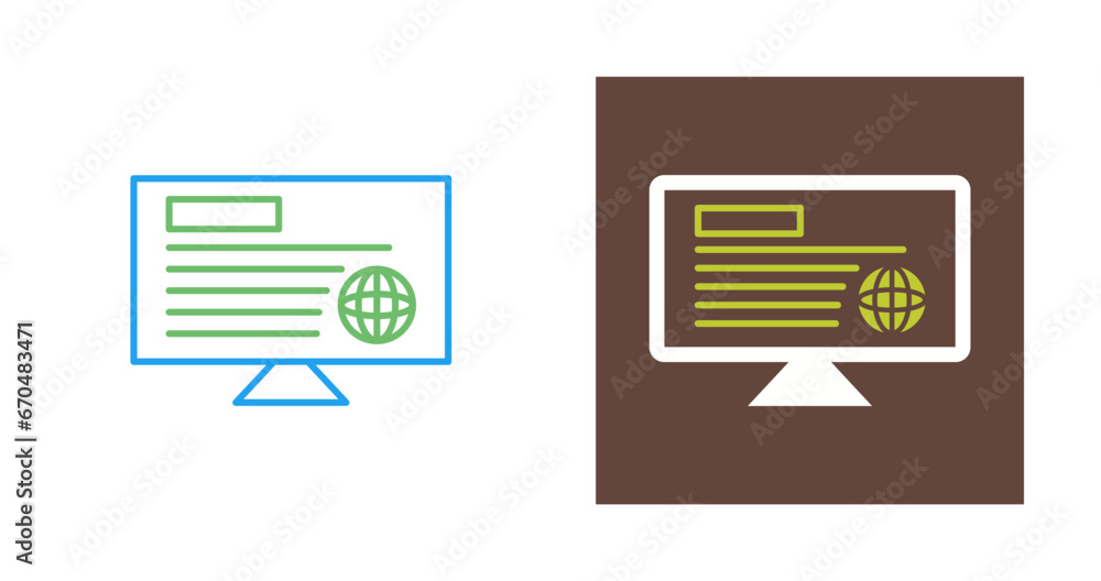 Reading News Online Vector Icon Reading News Online Vector Icon