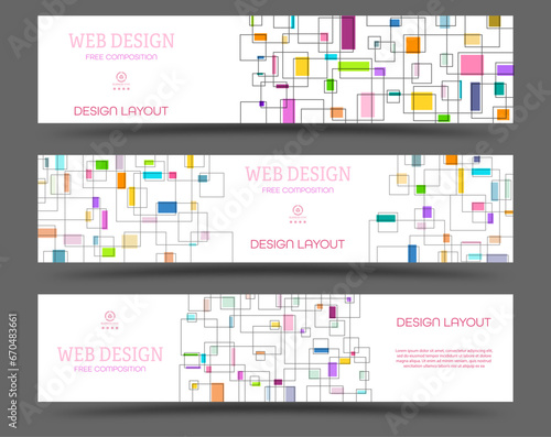 Geometric pattern. A set of backgrounds for websites, apps and social networks. Template for creative and creative design, interior, paintings, screensavers and posters
