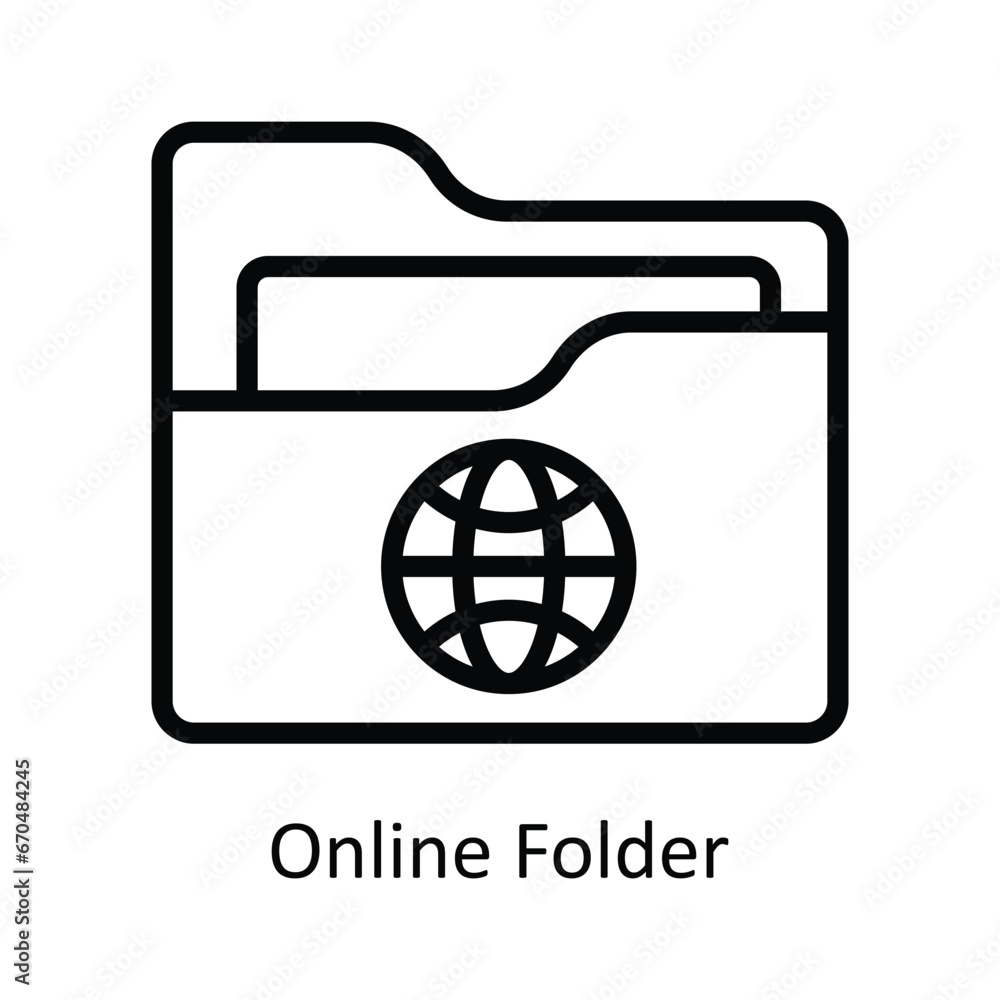 Online Folder vector outline Design illustration. Symbol on White background EPS 10 File Online Folder vector outline Design illustration. Symbol on White background EPS 10 File