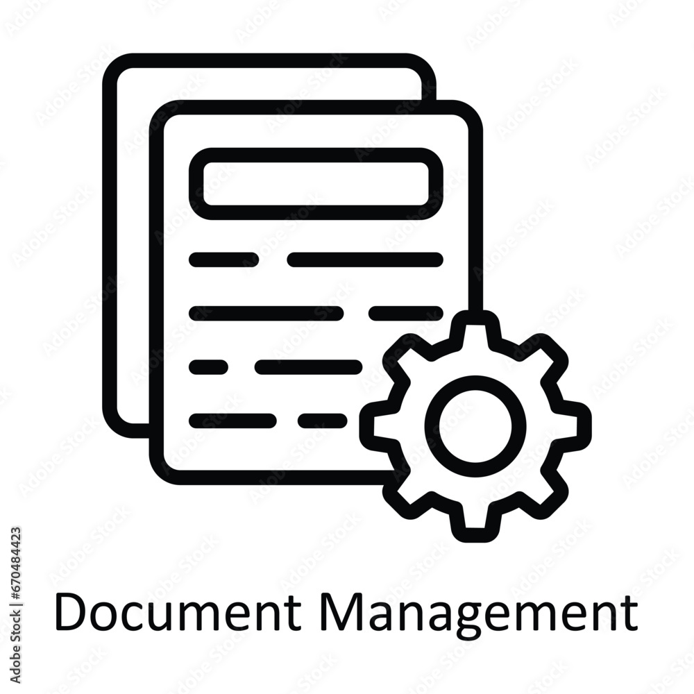 Document Management vector outline Design illustration. Symbol on White background EPS 10 File Document Management vector outline Design illustration. Symbol on White background EPS 10 File