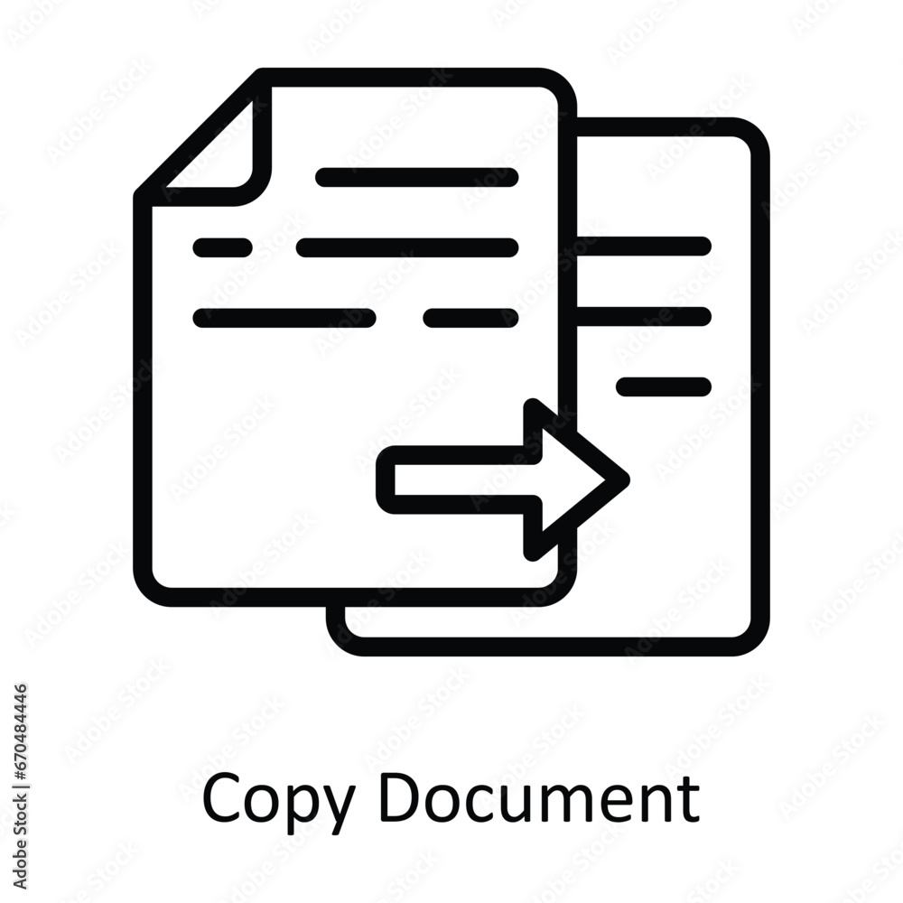 Copy Document vector outline Design illustration. Symbol on White background EPS 10 File Copy Document vector outline Design illustration. Symbol on White background EPS 10 File