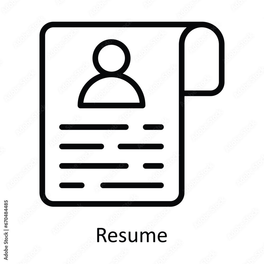 Resume vector outline Design illustration. Symbol on White background EPS 10 File Resume vector outline Design illustration. Symbol on White background EPS 10 File
