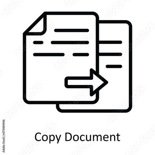 Copy Document vector outline Design illustration. Symbol on White background EPS 10 File 