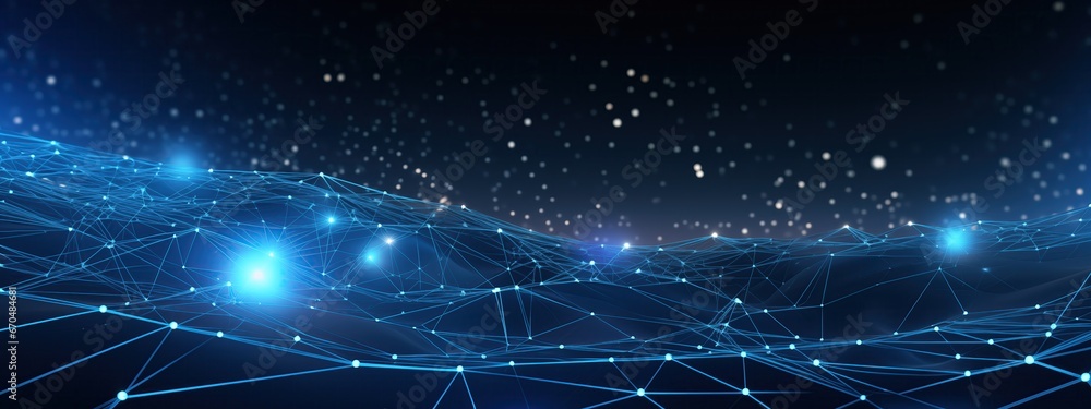 Obraz premium Digital technology background. Network connection dots