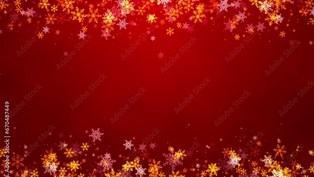 Red Christmas Snowflakes Frame. Holiday Winter Christmas Background. Christmas Background. Seamless Loop Red Christmas Snowflakes Frame. Holiday Winter Christmas Background. Christmas Background. Seamless Loop