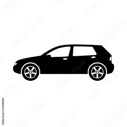 Hatchback car icon vector. Crossover car silhouette for icon, symbol or sign. Hatchback car graphic resource for transportation or automotive © Moleng