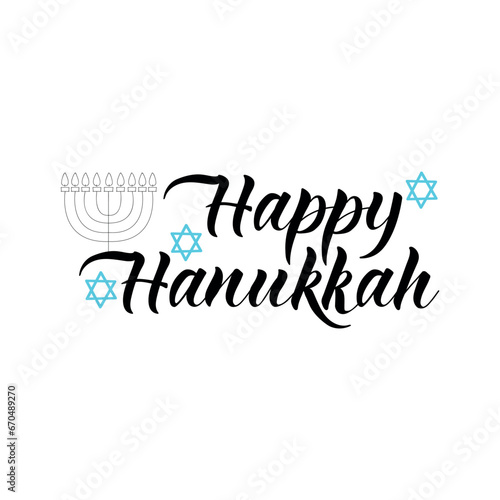 Happy Hanukkah card. Holidays lettering. T-shirt design.