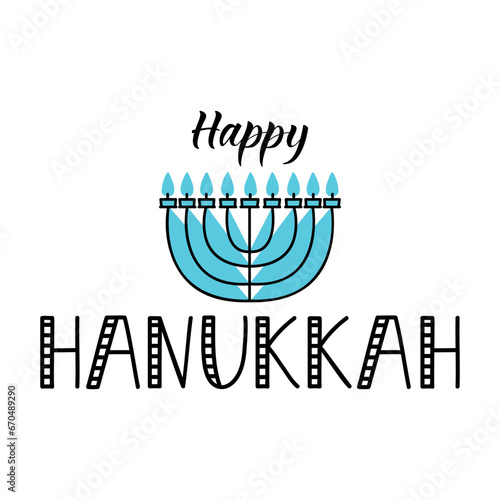 Happy Hanukkah card. Holidays lettering. T-shirt design.