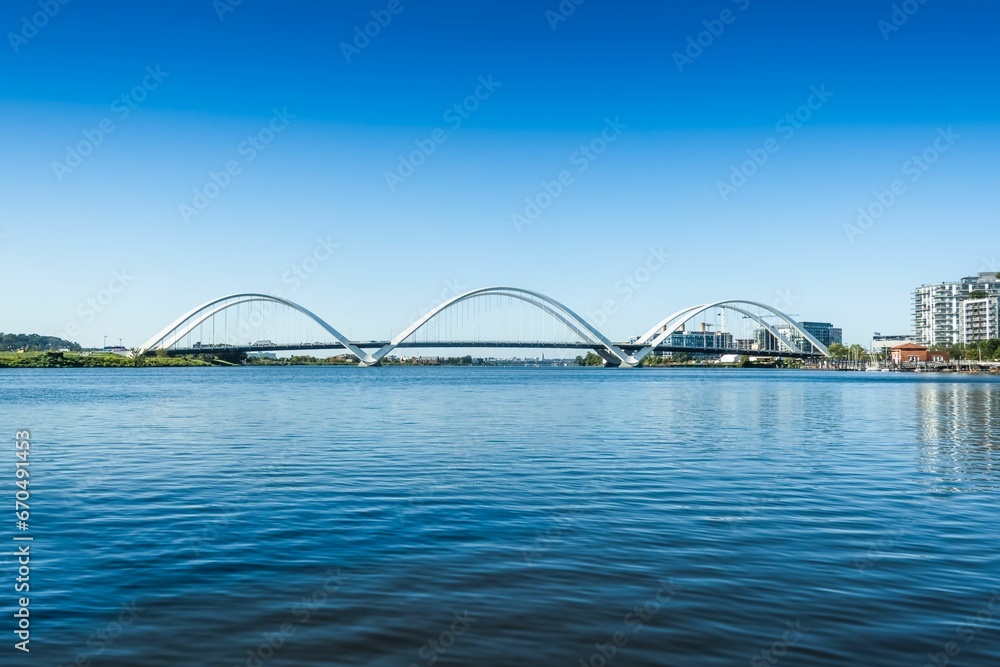 Fototapeta premium Frederick Douglass Memorial Bridge structure located in the Washington D