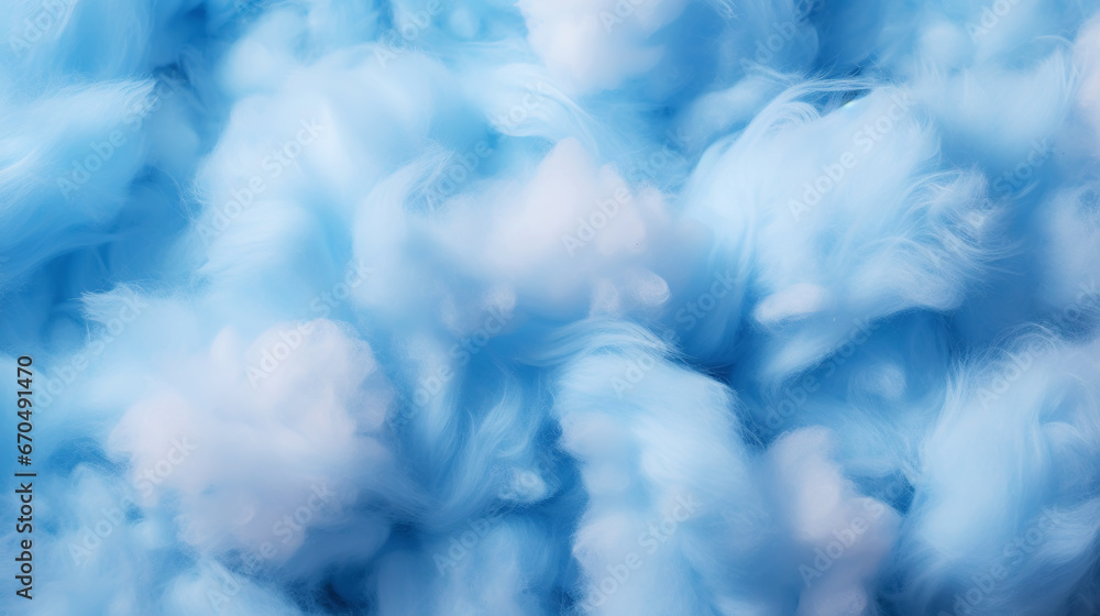 Fototapeta premium Blue cotton candy background. Candy floss texture. Generative AI