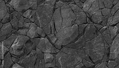 Black stone texture. Cracked rock texture.