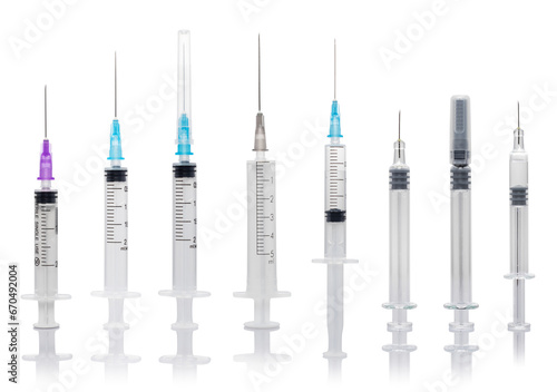 syringe cap on an isolated white background collection