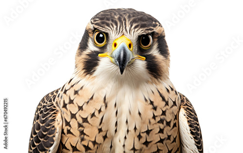 Majestic Peregrine Falcon Bird on isolated background photo