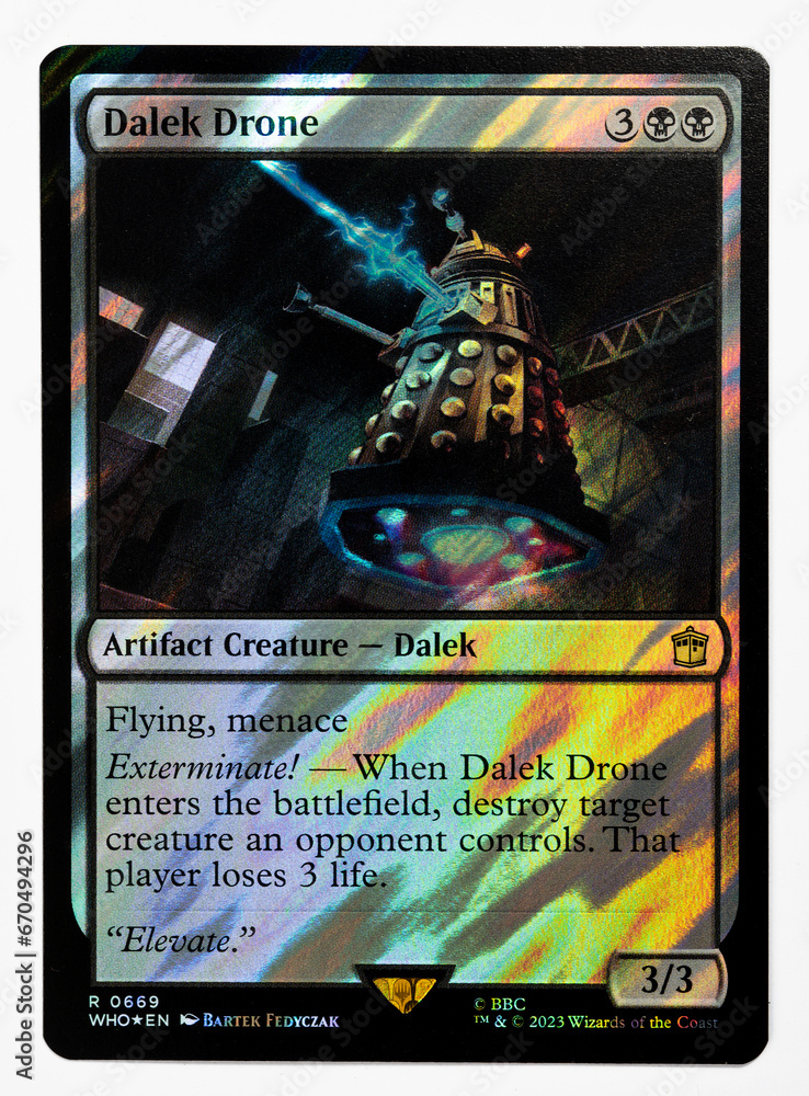 Hamburg, Germany 10312023 photo of the english Magic The Gathering rare card called Dalek
