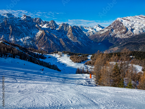 Ski slope in Chiesa in Valmalenco