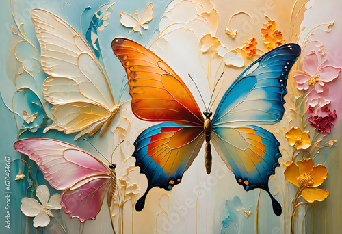 Beautiful work of art of butterflies. wallpaper background. generative ai