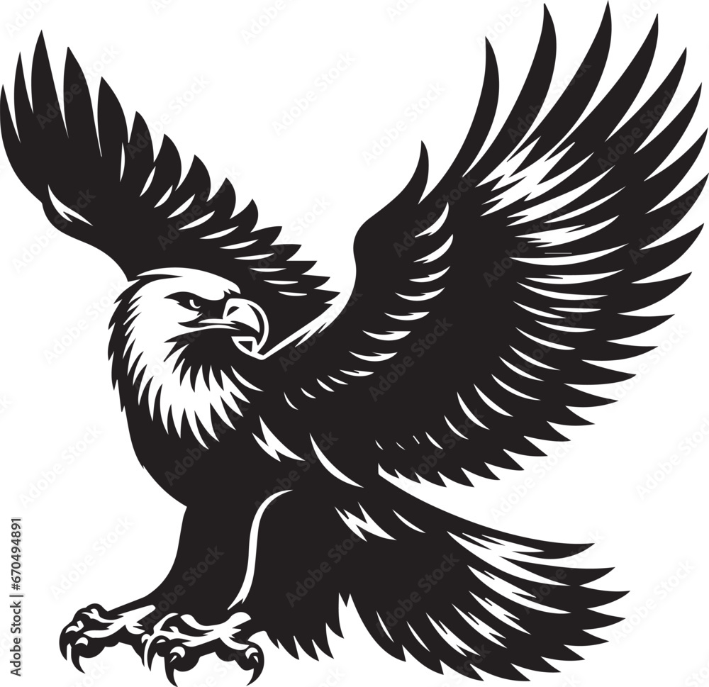 Eagle silhouette, Fliying Eagle Silhouette Vector