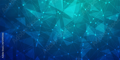 Digital technology wave speed connect blue green background, cyber nano information, abstract communication, innovation future tech data, internet network connection, Ai big data line dot illustration photo