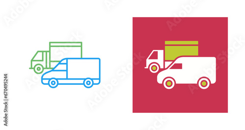 Parked Trucks Vector Icon