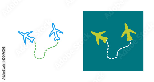 Round Travel Flights Vector Icon