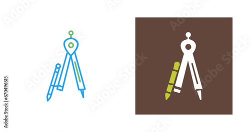Geometrical Compass Vector Icon