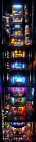 Futuristic cyberpunk urban cityscape, Neon Lights 