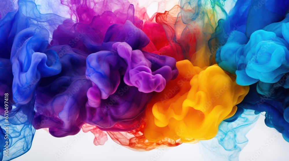 Colorful ink in water. Abstract background. 3d rendering. Generative AI Colorful ink in water. Abstract background. 3d rendering. Generative AI
