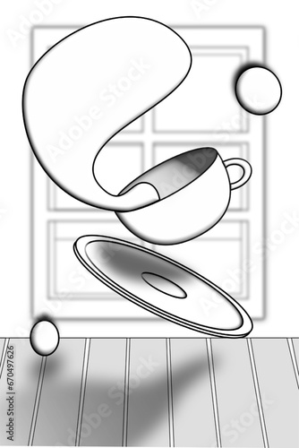 Coffee cup toss white