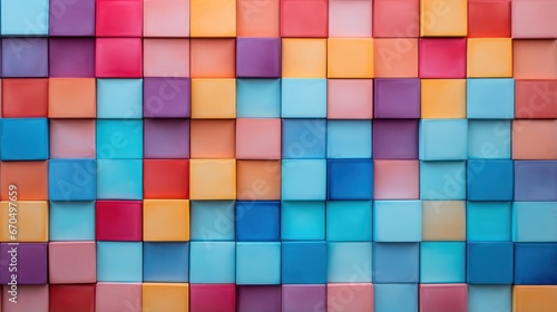 Colorful cubes background. 3d render illustration. Abstract background. Generative AI