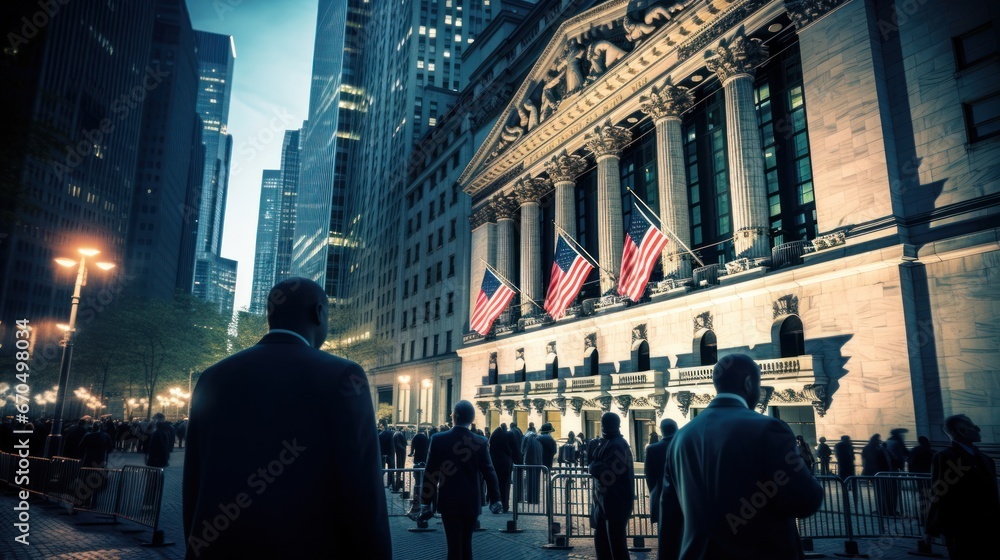 detailed view of the New York Stock Exchange interior, showcasing traders in action