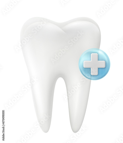 Dental Care tooth Keep your teeth clean and strong. Isolated on white background. Realistic vector illustration file.