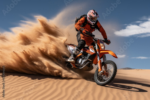 Motocross rider in action. Motocross extreme sport.