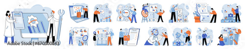 Business development. Vector illustration. Job applications require attention to detail and customization for success Business Concept illustrations communicate complex narratives compellingly