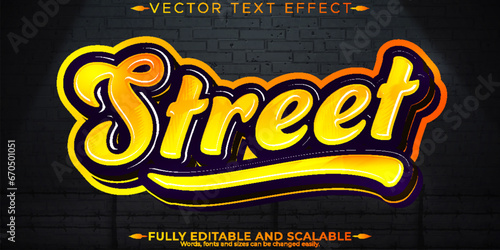 Graffiti text effect, editable spray and street text style