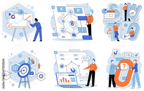 Business strategy. Vector illustration Effective communication enhances team dynamics and productivity Person-centered design prioritizes user satisfaction and usability Business strategies drive © Dmytro