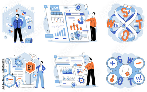 Analysis tool. Business intelligence. Vector illustration A tool for datanalysis simplifies process extracting insights from datasets Each datum collected during research contributes to overall