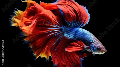 Multi color Siamese battling fish(Rosetail)(halfmoon),fighting fish,Betta splendens,on nature foundation with clipping way