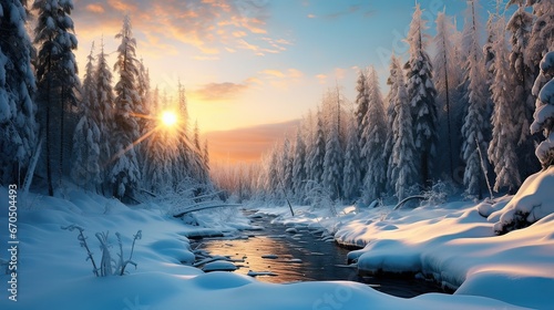 Winter calm, fresh snowfall, untouched beauty, snowy serenity. Generated by AI. © Anastasia