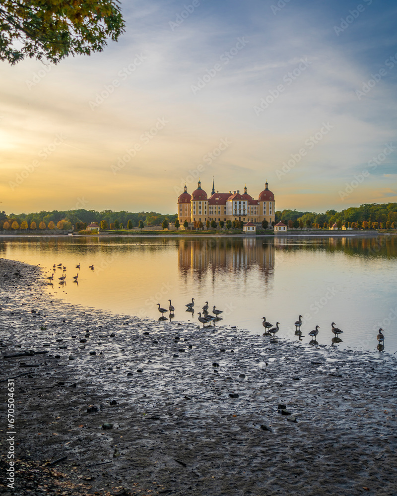 Fototapeta premium Moritzburg Palace view in Saxony of Germany 