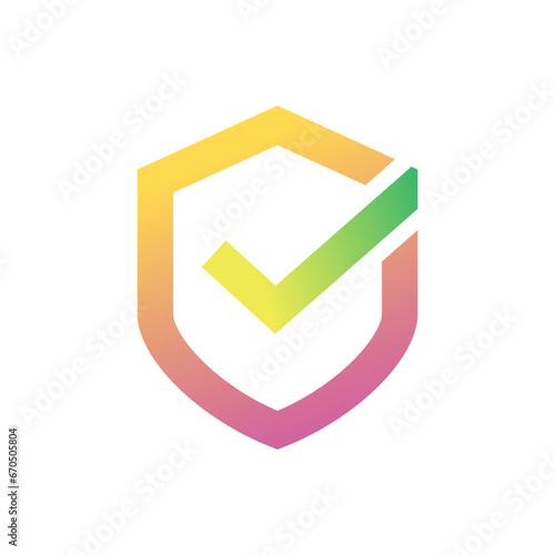 Shield check mark logo icon design template elements on white background