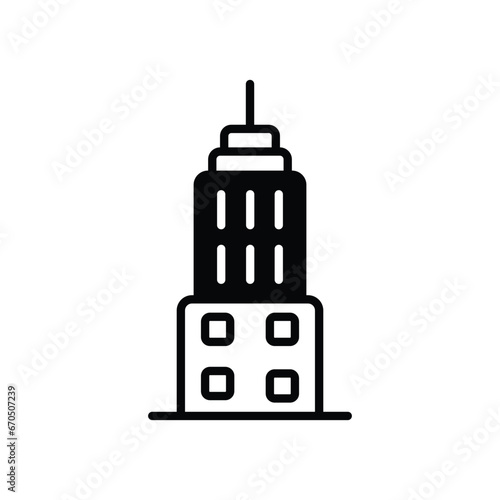 Urban Buildings Tower icon isolate white background vector stock illustration