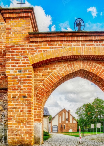 church, architecture, tower, building, city, cathedral, religion, Europe, sky, old, brick, town, landmark, travel, roof, historic, red, house, medieval, germany, poland, history, gothic, castle